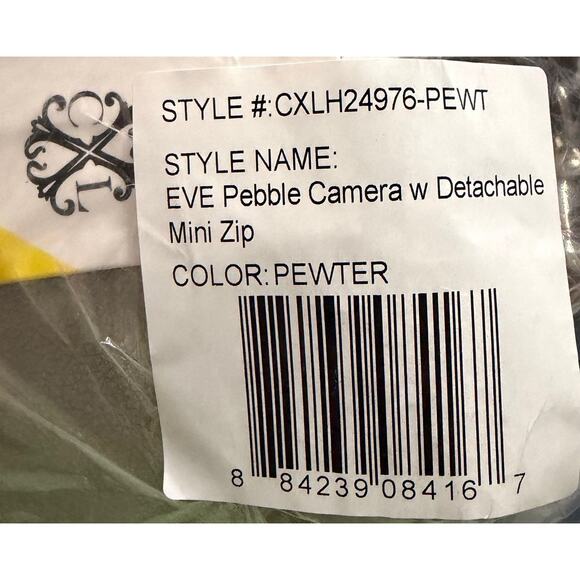 CXL by Christian Lacroix Eve Pebble Camera Bag Pewter Silver NWT w/ Mini Pouch - Picture 13 of 13